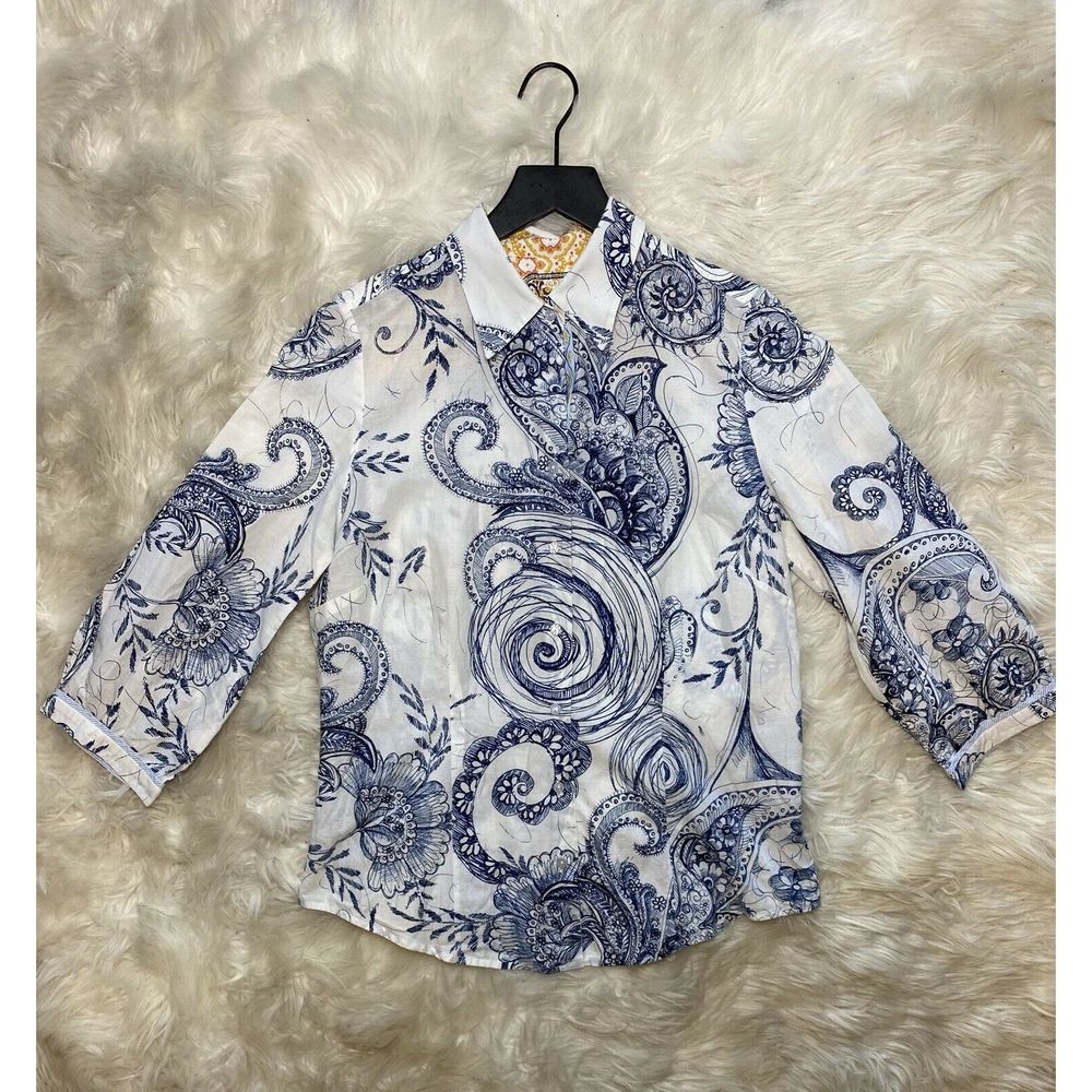 Robert Graham Woman’s M Button-Down Top 3/4 Sleeve